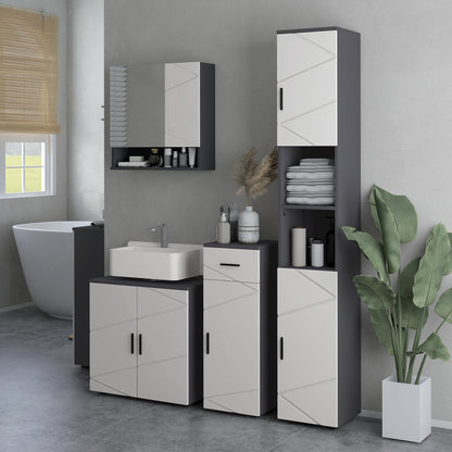Vipa Luve Light Grey Under Sink Vanity Cabinet With Double Doors Adjustable Shelving And U Cut Out