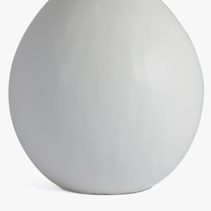 Long Island Small Round White Bamboo Table Lamp with Ochre Shade