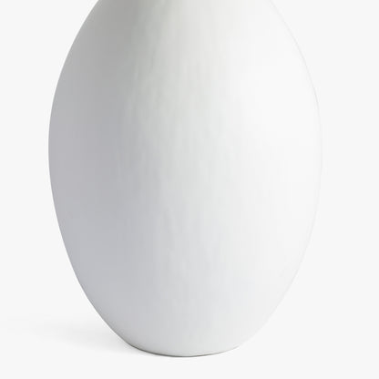 Long Island Large Round White Bamboo Table Lamp with Ochre Shade