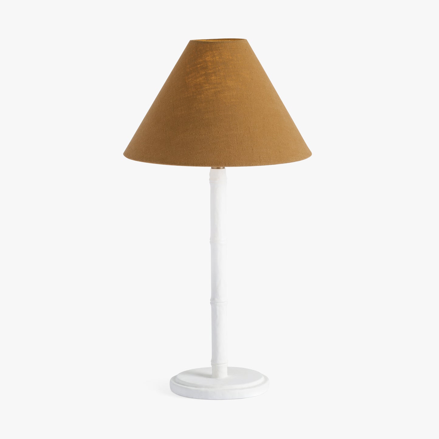 Long Island White Bamboo Table Lamp with Ochre Shade