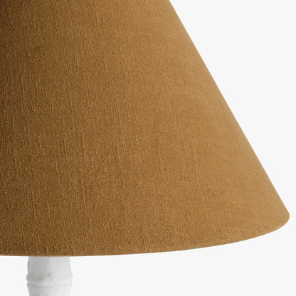 Long Island White Bamboo Table Lamp with Ochre Shade