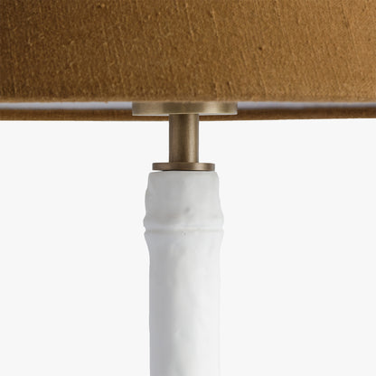 Long Island White Bamboo Table Lamp with Ochre Shade