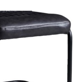 Set of 2 Penang Dark Grey Faux Leather  Dining Chair