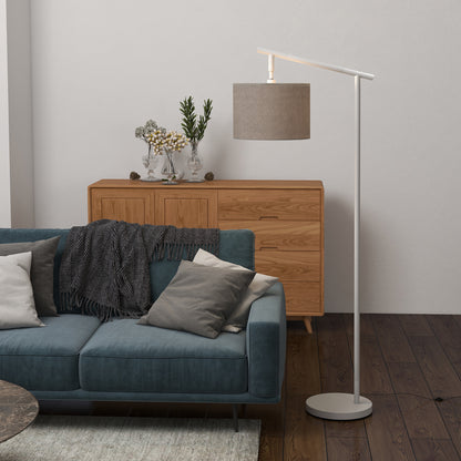 Moneel Metal Grey Adjustable Floor Lamp With 350 Degree Rotating Shade And LED Bulb