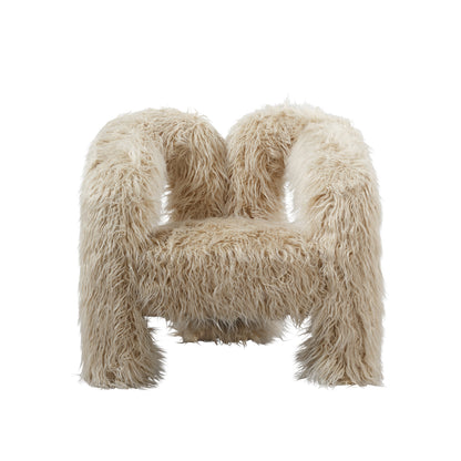 Frida Quirky Furry Ivory Armchair