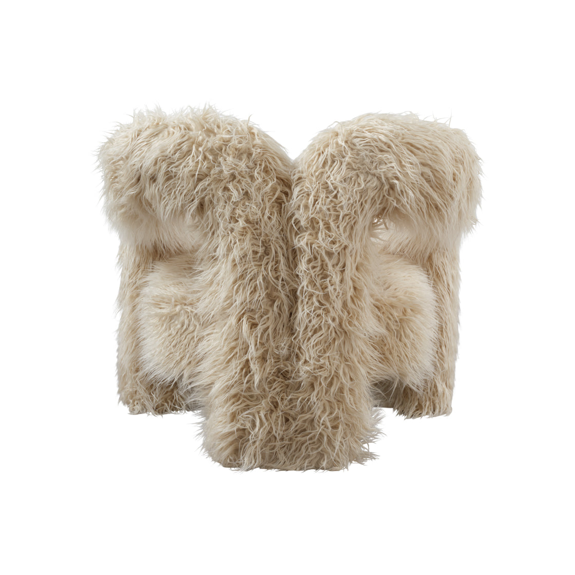 Frida Quirky Furry Ivory Armchair