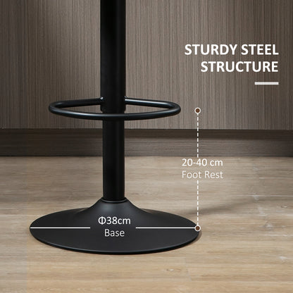 Mifaro Set Of 2 Brown Adjustable Swivel Bar Stools With Steel Frame And Footrest