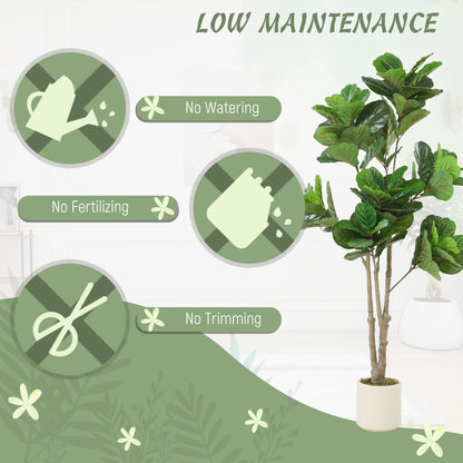 Pararale Artificial Fiddle Leaf Fig Style Tree With Broad Leaves 180cm Green
