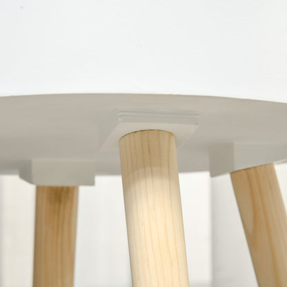 Seka Wood White Set Of 2 Round Bedside Tables With Storage