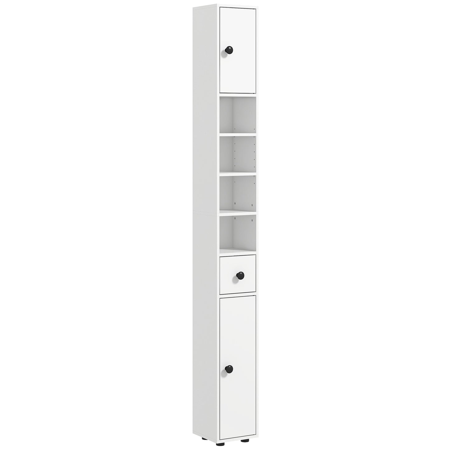 Lakeva Extra Tall Slim Bathroom Storage Cabinet With Multi Layer Internal Compartments White