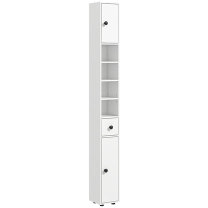 Lakeva Extra Tall Slim Bathroom Storage Cabinet With Multi Layer Internal Compartments White