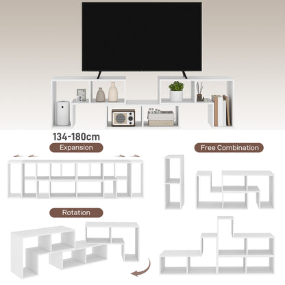 Tota 134cm White Wood Effect 3 Block Modular TV Stand