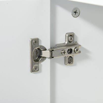 Zilusa White Fauxdestal Sink Vanity Cabinet With Double Doors And Adjustable Shelves