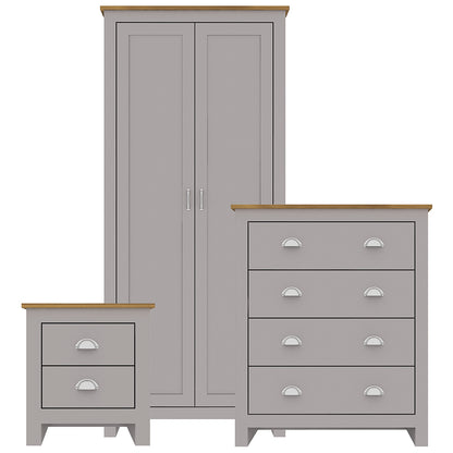 Ballette Soft Grey Oak Wood Bedroom Furniture Set