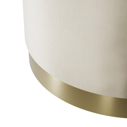 Kalua Large Cream Velvet Stool Gold Base