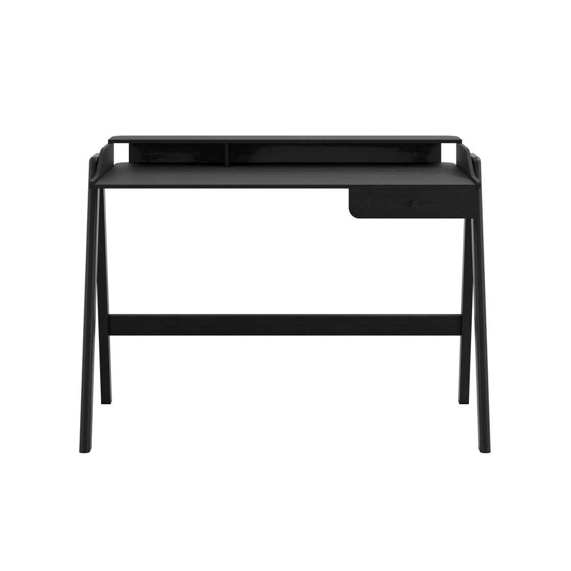 Heppt Black Wood Veneer Desk 1 Drawer