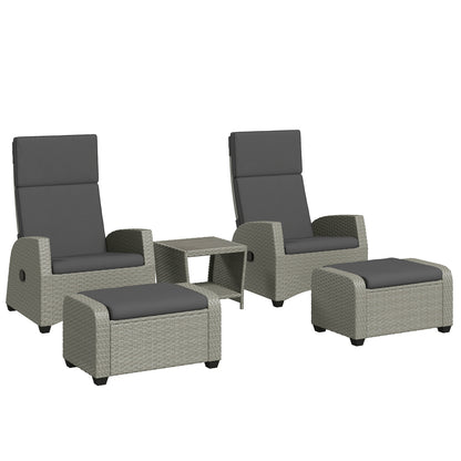 Dive Rattan Dark Grey 5 Piece Garden Furniture Bistro Set
