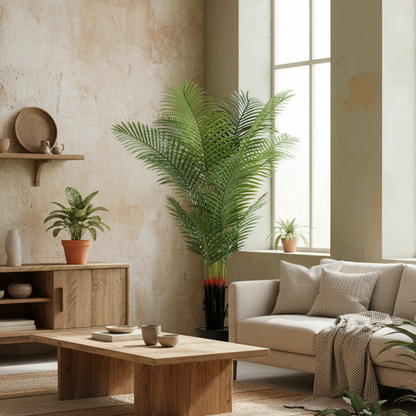 Nomovi Artificial Areca Palm With Full Canopy Leaf Design In Pot 150cm Green