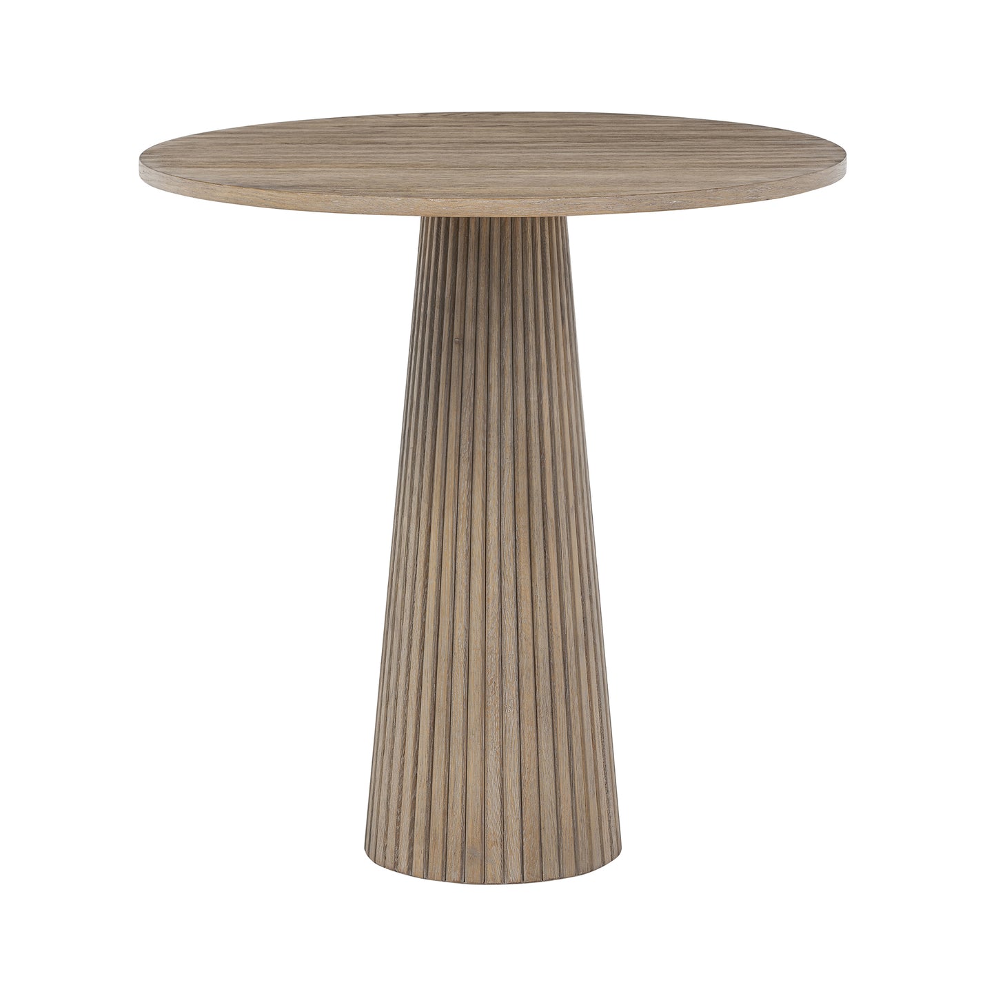 Sorrento Retro Weathered Oak Ribbed Round Accent Table