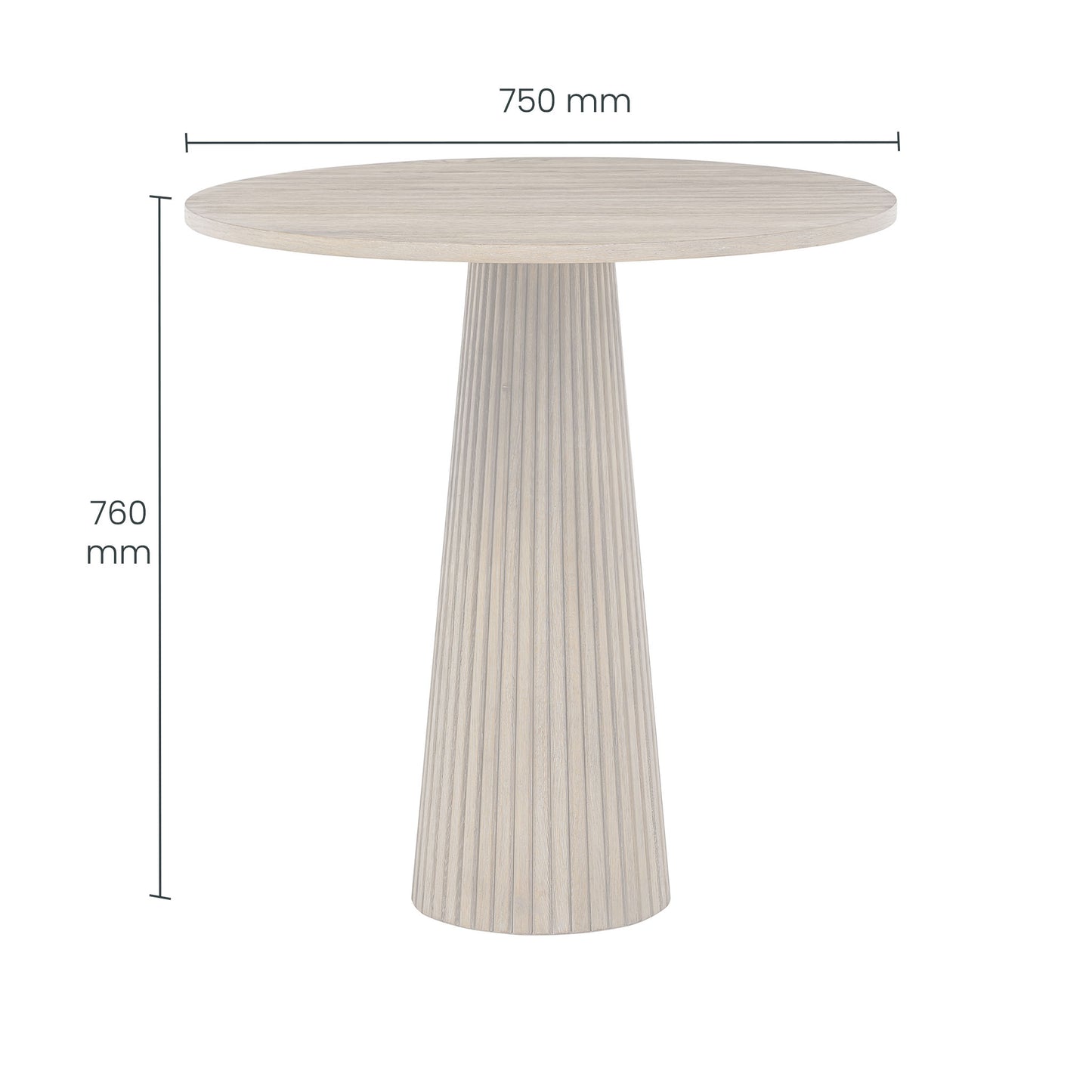 Sorrento Retro Weathered Oak Ribbed Round Accent Table