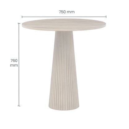 Sorrento Retro Weathered Oak Ribbed Round Accent Table