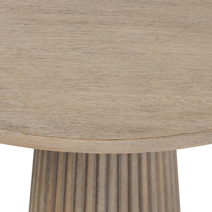 Sorrento Retro Weathered Oak Ribbed Round Accent Table