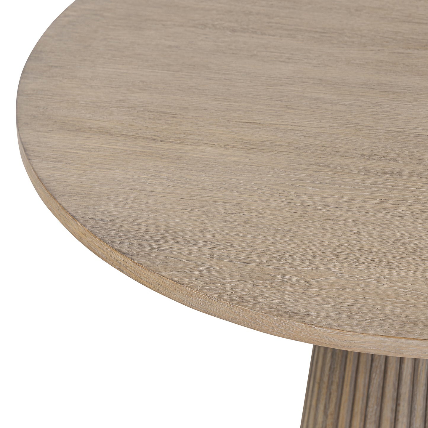 Sorrento Retro Weathered Oak Ribbed Round Accent Table