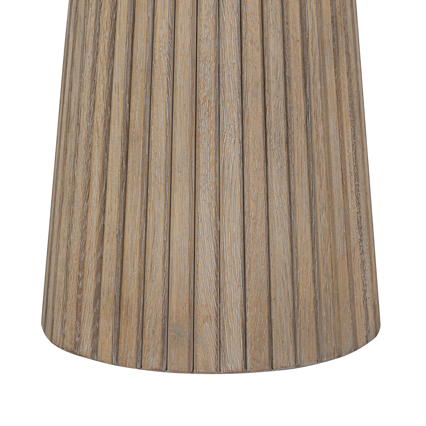 Sorrento Retro Weathered Oak Ribbed Round Accent Table