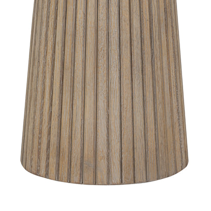 Sorrento Retro Weathered Oak Ribbed Round Accent Table