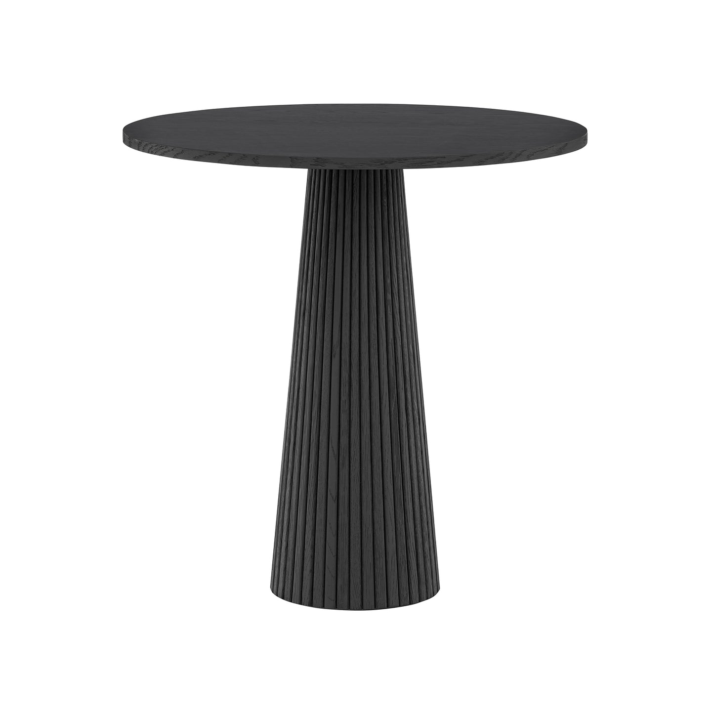Sorrento Black Wood Ribbed Round Accent Table