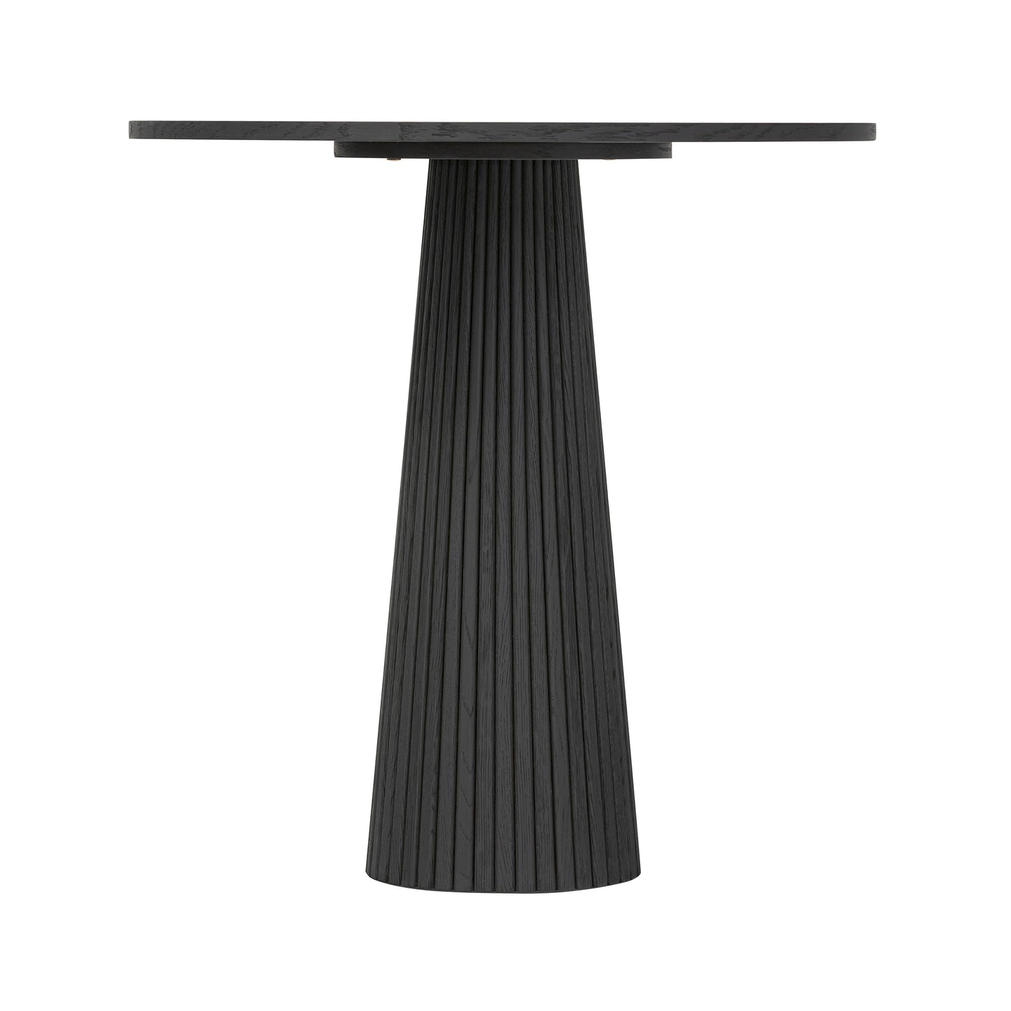 Sorrento Black Wood Ribbed Round Accent Table