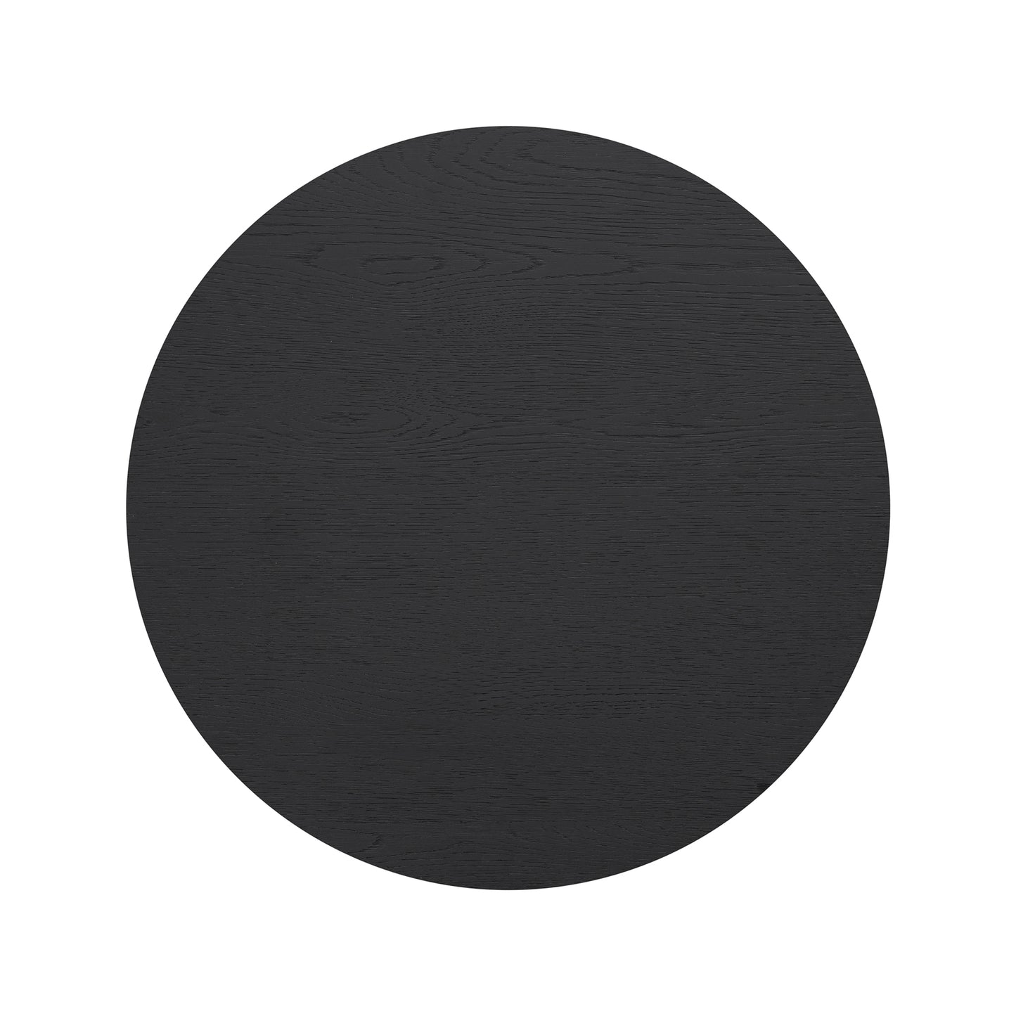 Sorrento Black Wood Ribbed Round Accent Table