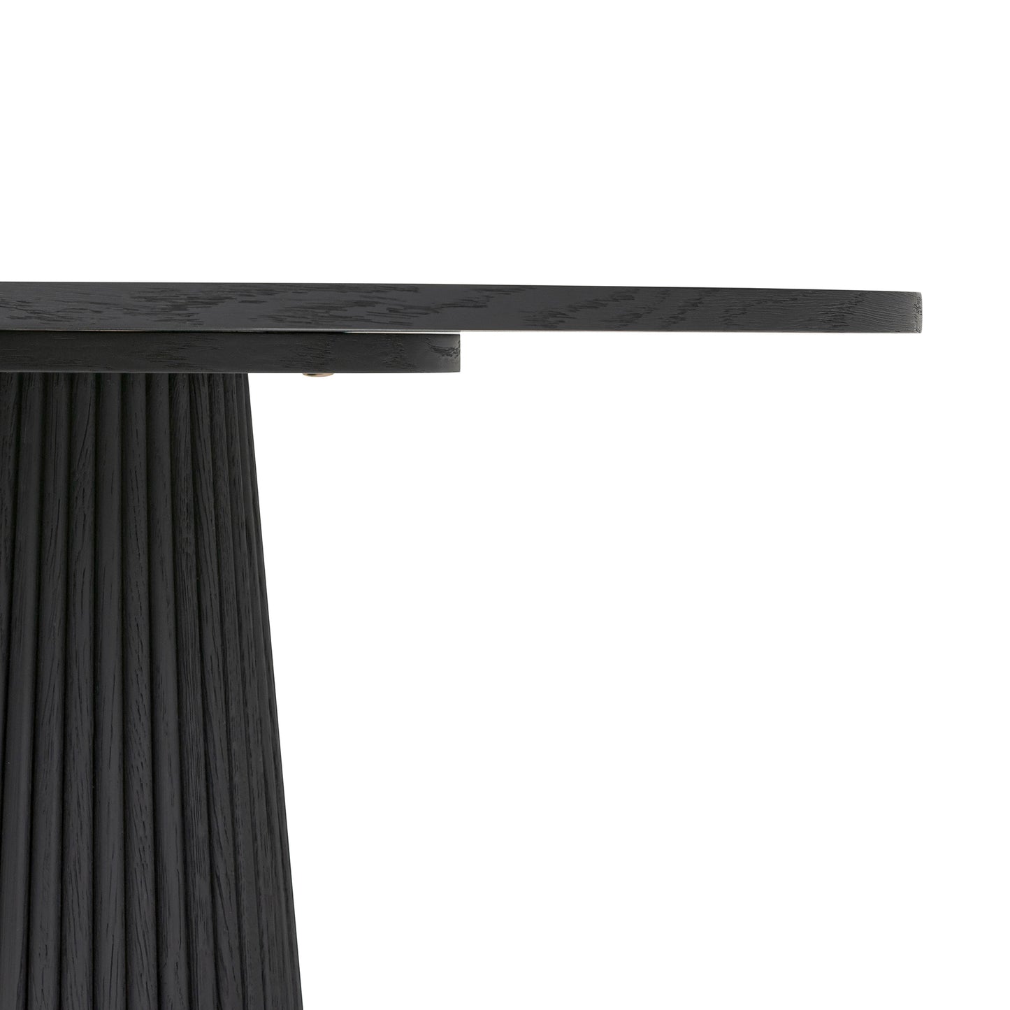 Sorrento Black Wood Ribbed Round Accent Table