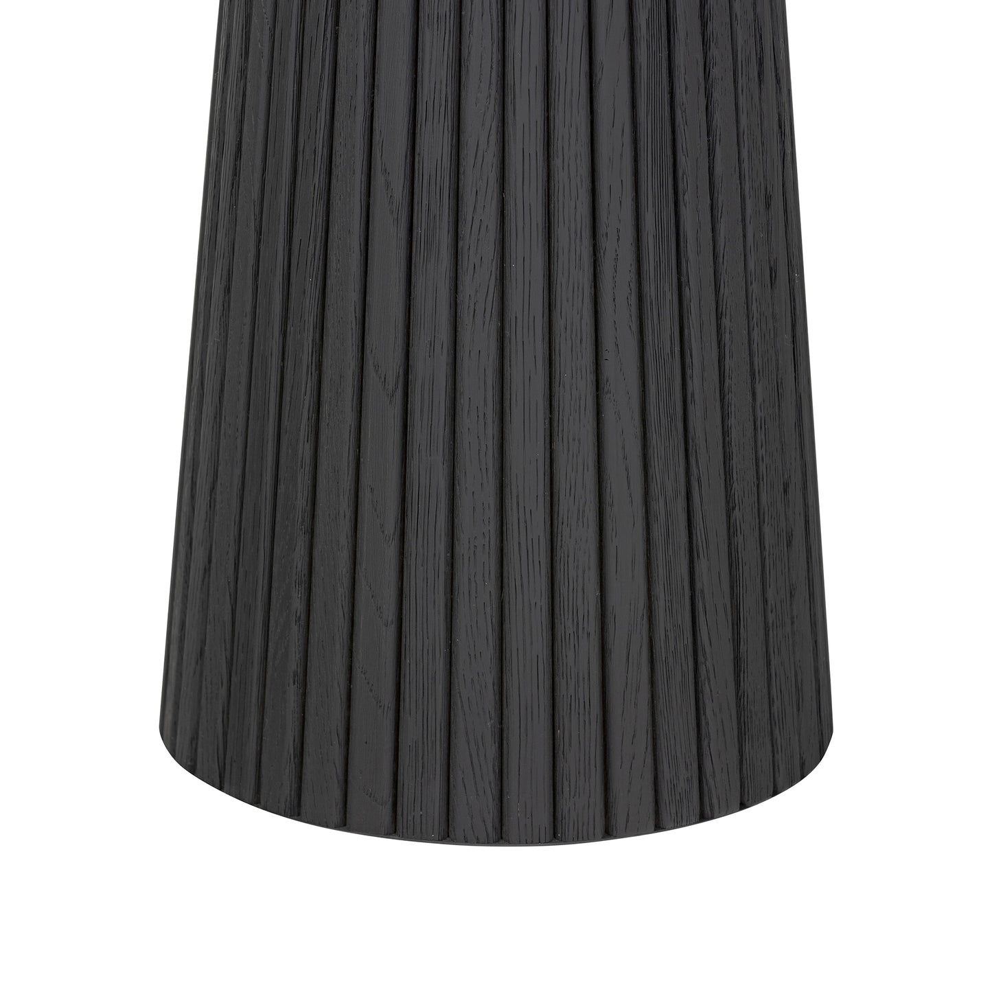 Sorrento Black Wood Ribbed Round Accent Table