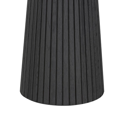 Sorrento Black Wood Ribbed Round Accent Table