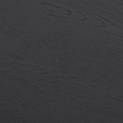 Sorrento Black Wood Ribbed Round Accent Table