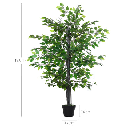 Nito Artificial Rose Style Tree In Purple And White With Decorative Pot