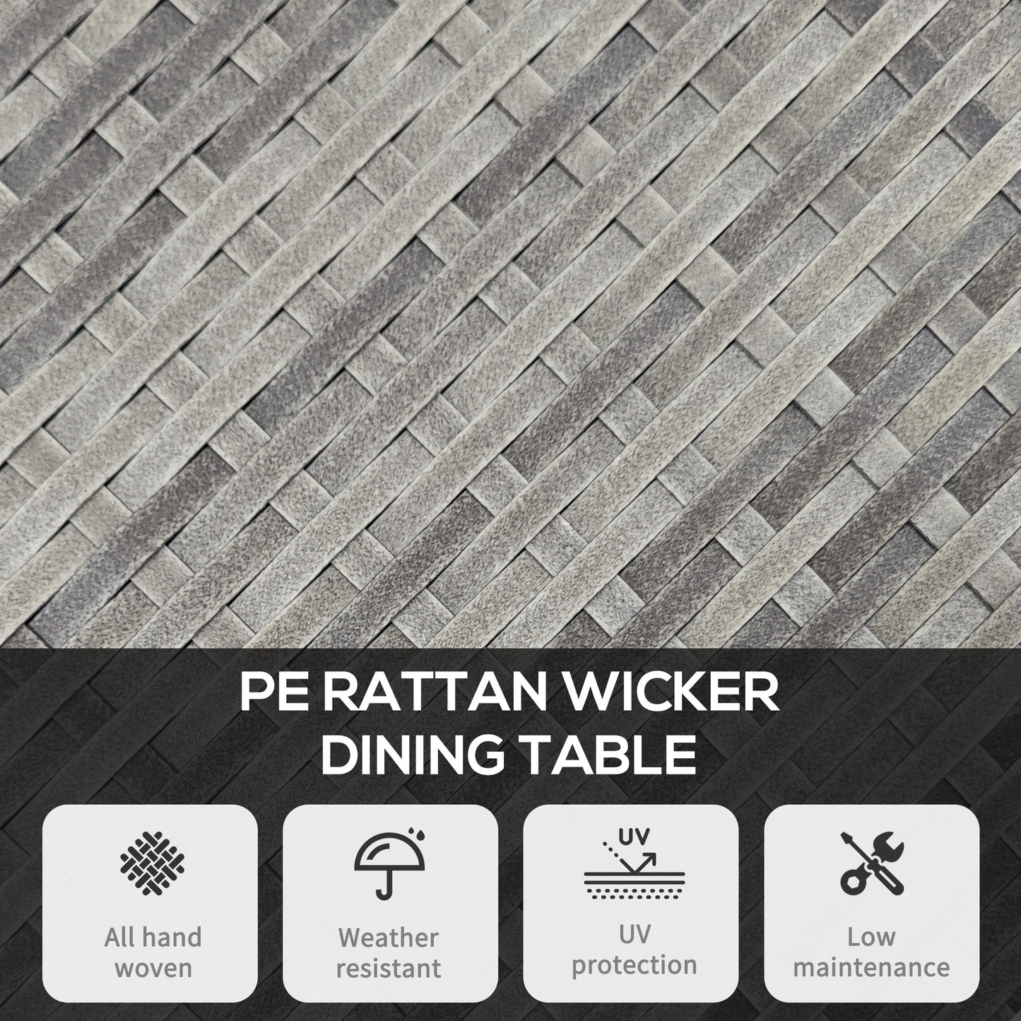Reso Grey Rattan Outdoor Round Bistro Table
