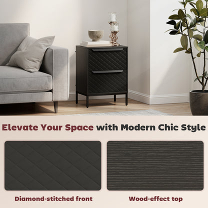 Nomiba Metal Black 2 Fabric Drawer Storage Dresser