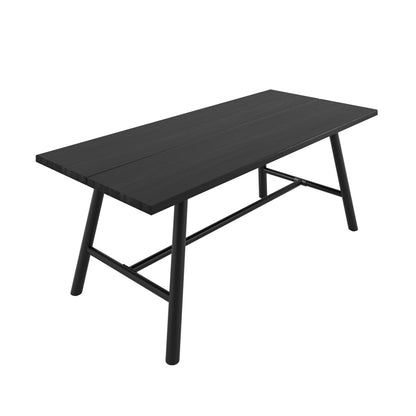 Northmere Black Grain Wood Effect and Black Metal Dining Table
