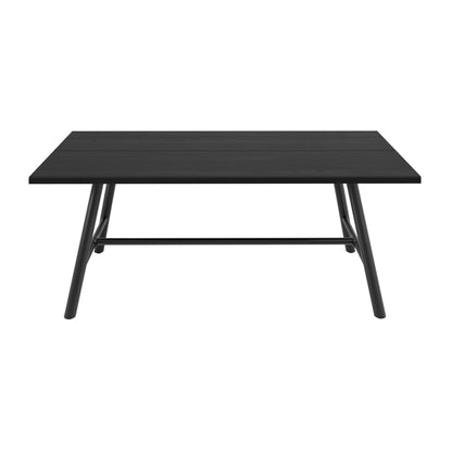 Northmere Black Grain Wood Effect and Black Metal Dining Table