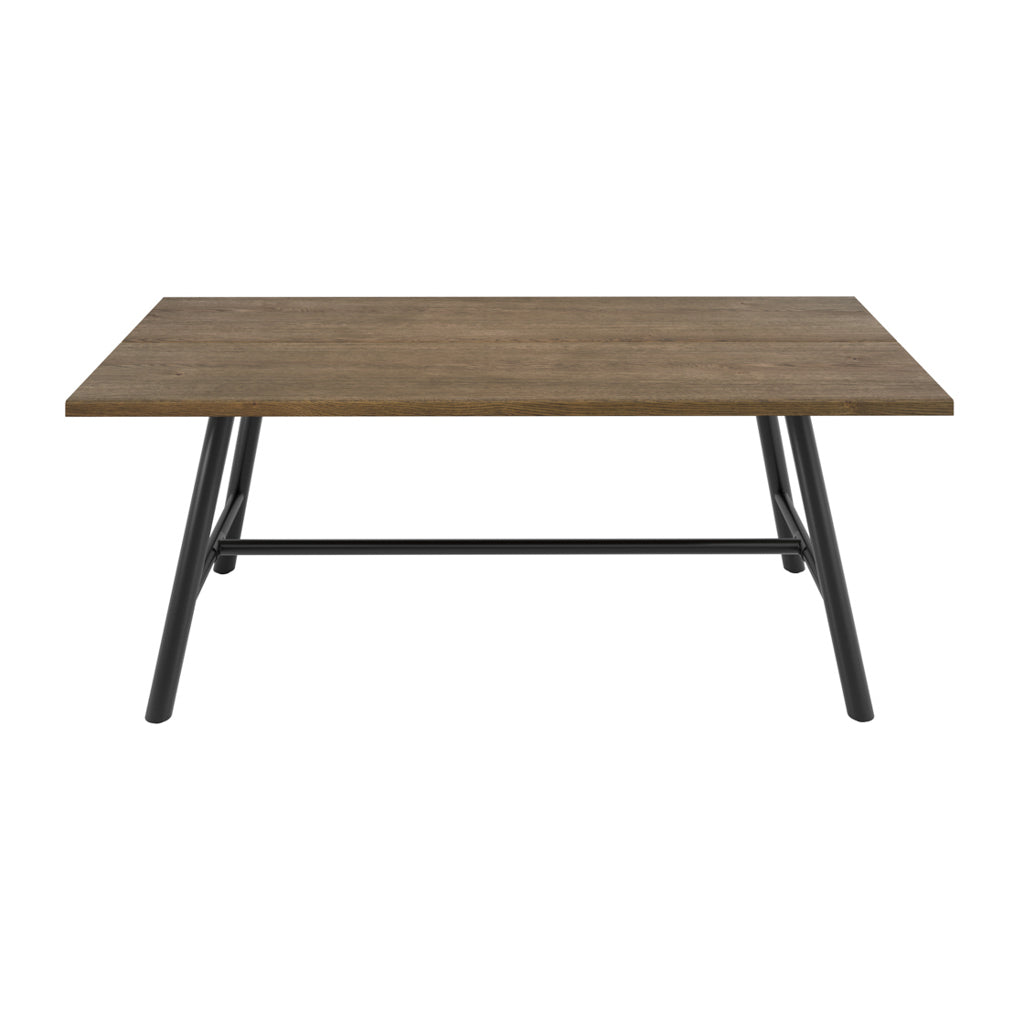 Northmere Coffee Grain Wood Effect and Black Metal Dining Table