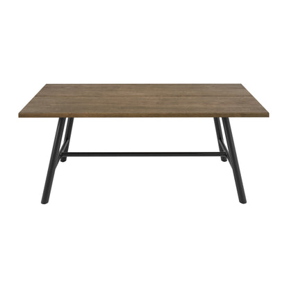 Northmere Coffee Grain Wood Effect and Black Metal Dining Table
