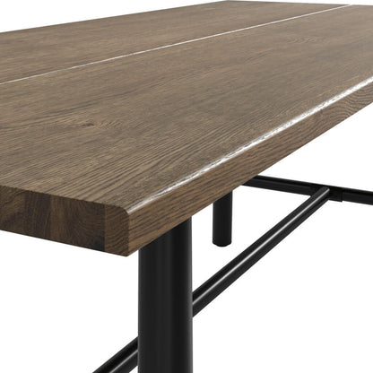 Northmere Coffee Grain Wood Effect and Black Metal Dining Table
