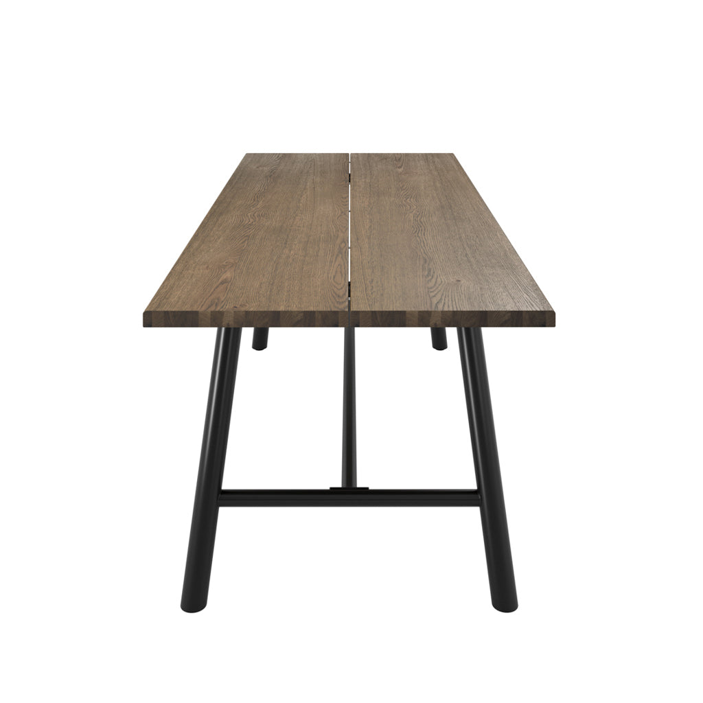 Northmere Coffee Grain Wood Effect and Black Metal Dining Table