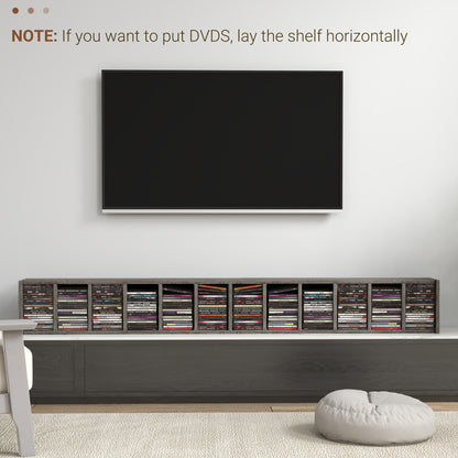 Vali Wood Dark Wood Effect Set Of 2 CD Storage Units With 102 Disc Capacity
