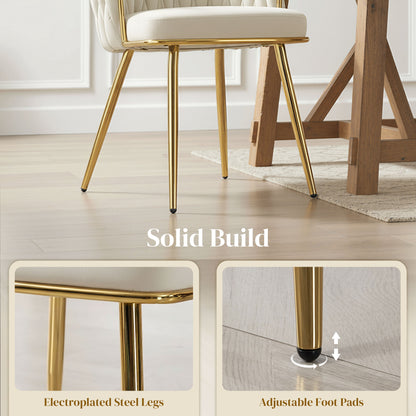 Sosura Set Of 2 Cream Velvet Upholstered Dining Chairs With Woven Back And Armrests