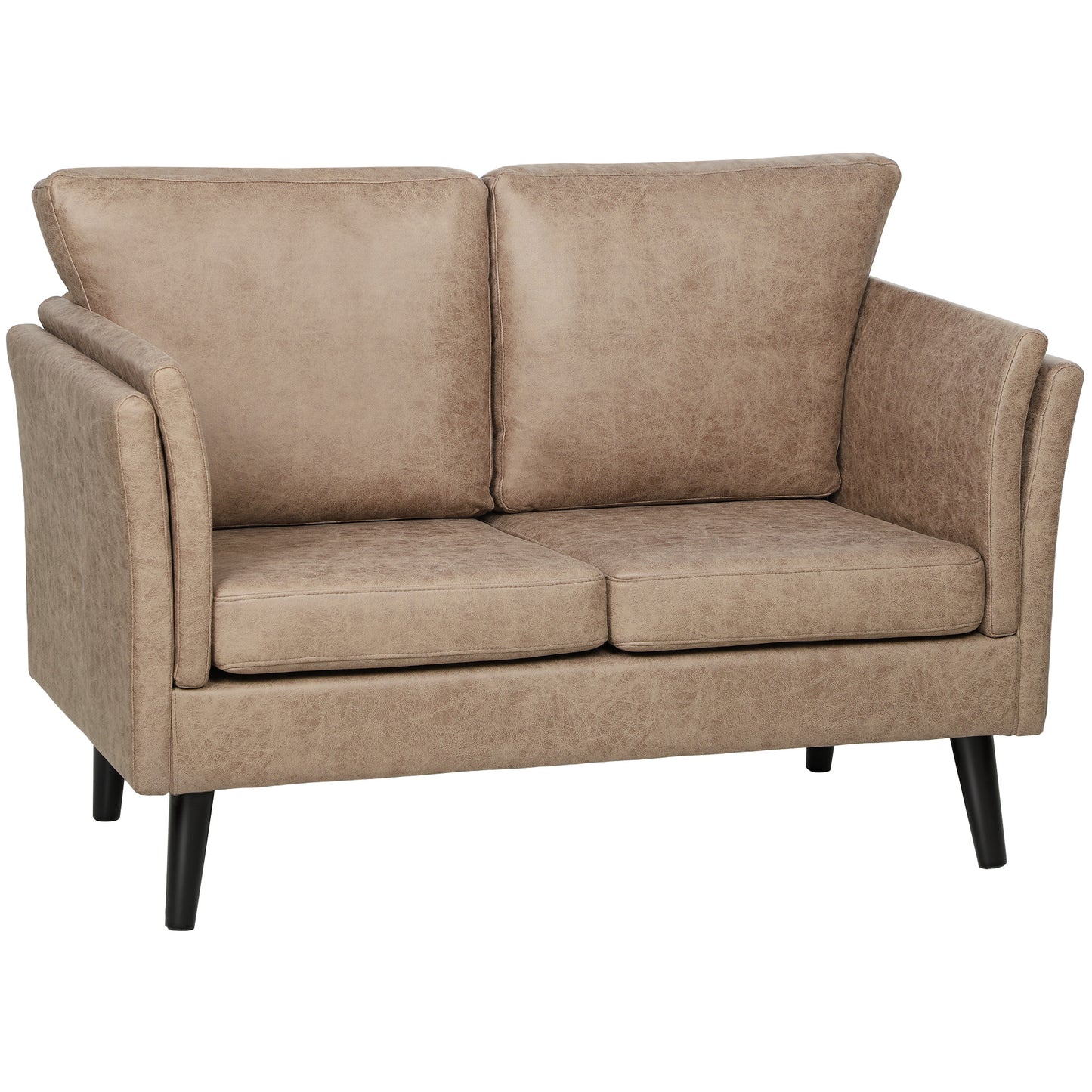 Vaha Light Brown Faux Leather 2 Seater Sofa