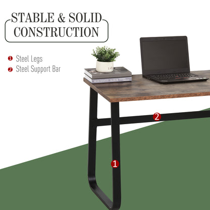 Rara 115cm Metal And Wood Rustic Brown And Black Industrial Writing Desk