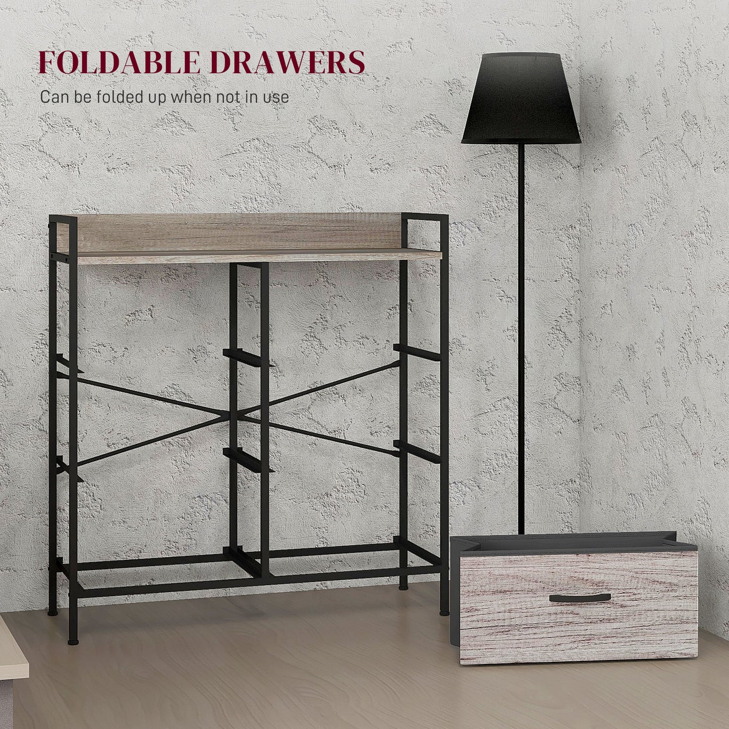Ferris Fabric And Wood Grey Wood Effect 6 Drawer Rustic Storage Chest